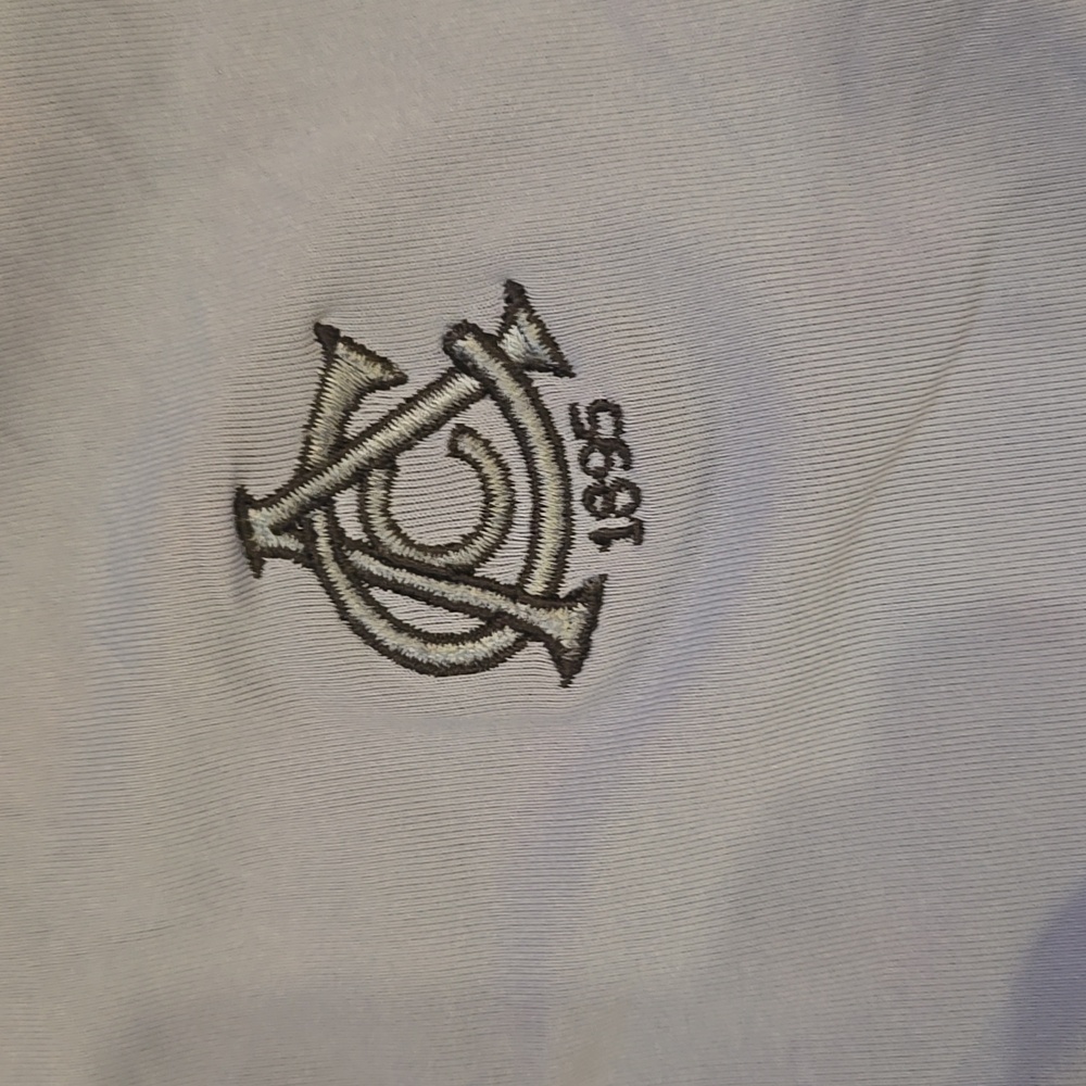 New Peter Millar Navy/Opal Blue Scallop Trim Sun Protection Country Club Polo - Picture 6 of 13
